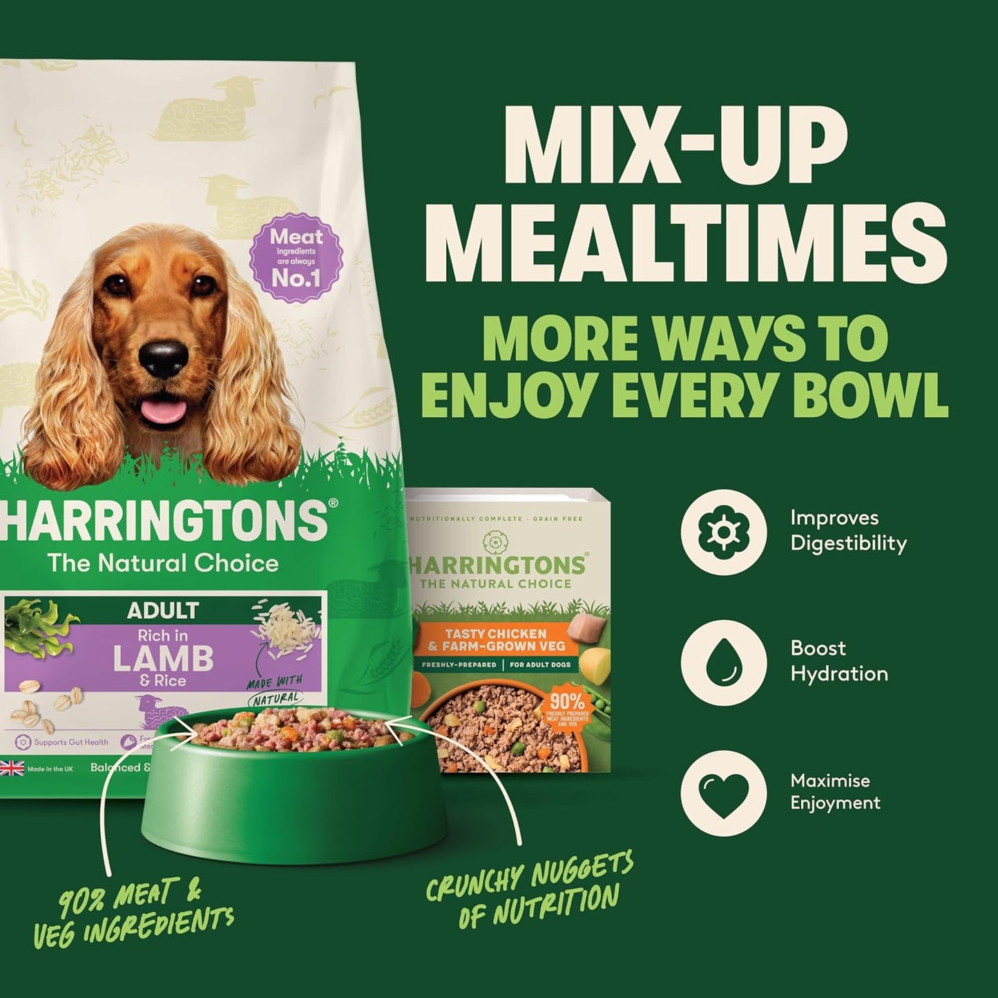 Harringtons Complete Dry Adult Dog Food Lamb & Rice 18kg - Made with All Natural Ingredients (Packaging may vary)