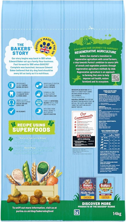 BAKERS Superfoods Adult Dry Dog Food Chicken with Vegetables 14kg