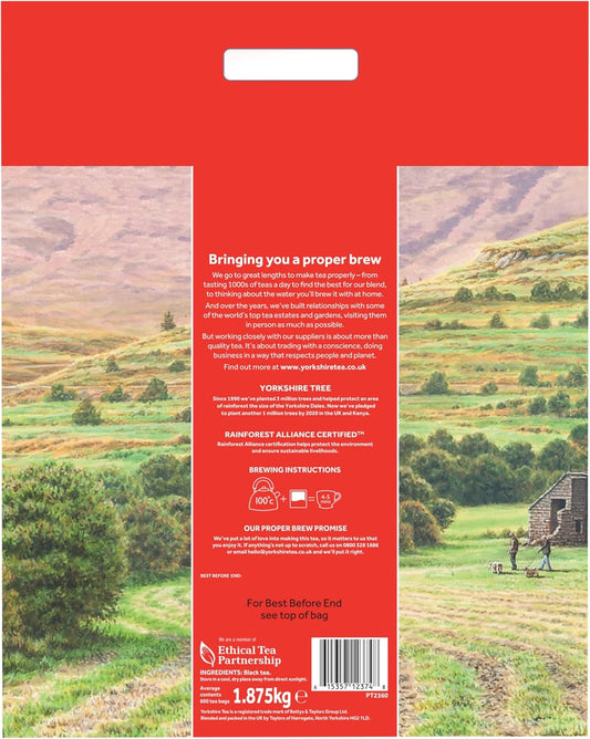 Yorkshire Tea, Total 600 Tea Bags, (Pack of 1.875 kg)
