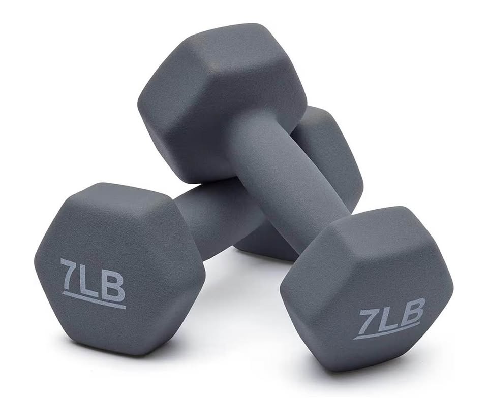 Adjustable Dumbbell Set with Fast Weight Adjustment, 15lb Rubber Hex Dumbbells, and 7lb Neoprene Dumbbells