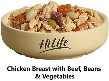 HiLife it's only natural Wet Dog Food - The Luxury Wholesome Hamper with Chicken Breast, Tuna, Salmon, Beef, Vegetables, Multipack of 36 Pouches x 100g