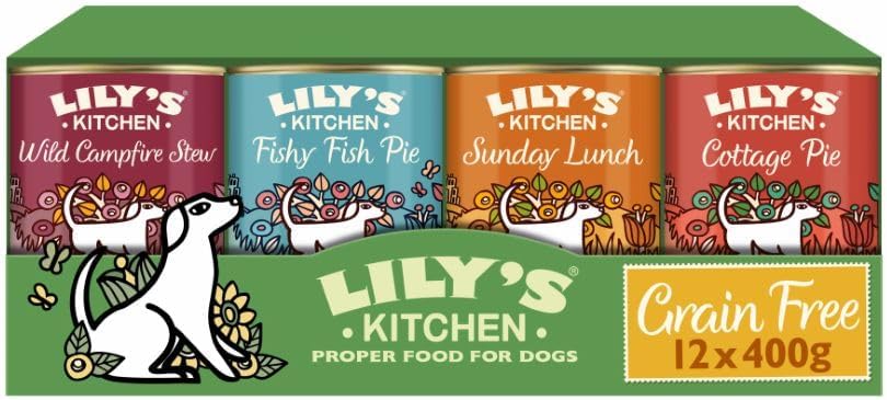 Lily's Kitchen Natural Adult Wet Dog Food Tins Grain-Free Recipe Variety Pack 12x400g