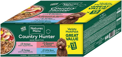 Natures Menu Country Hunter Multipack Game Meat Selection Canned Wet food for Dogs - 12 x 400g