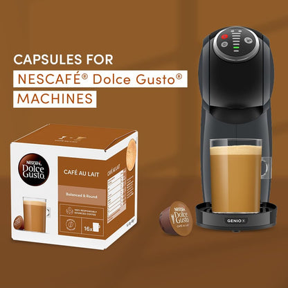 NESCAFÉ Dolce Gusto Café Au Lait Intenso Coffee Pods, Bold & Roasty, 3 Packs of 16 Capsules (Total 48 Drinks)