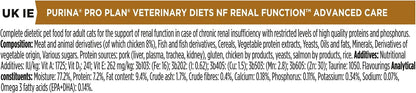 PRO PLAN VETERINARY DIETS Advanced Care NF Renal Wet Cat Food 10x85g (Pack of 4)