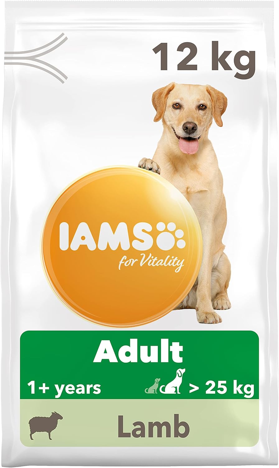 IAMS Adult Large Complete Dry Dog Food Lamb 12kg - With DentalCare System