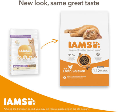 IAMS Kitten Complete Dry Cat Food Chicken 10kg - For Healthy Growth