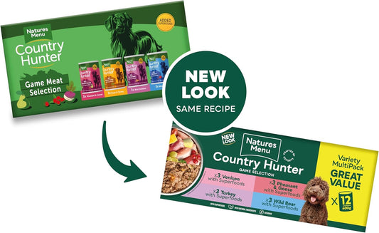 Natures Menu Country Hunter Multipack Game Meat Selection Canned Wet food for Dogs - 12 x 400g