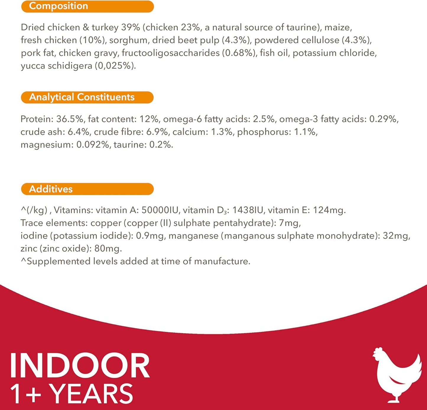IAMS Indoor Complete Dry Cat Food Chicken 10kg - Litter Odour Control, Hairballs & Weight Management