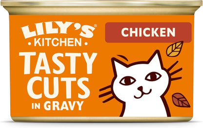 Lily’s Kitchen Made with a Natural Ingredients Tasty Cuts in Gravy with Chicken Adult Wet Cat Food 18 x 85g Tin