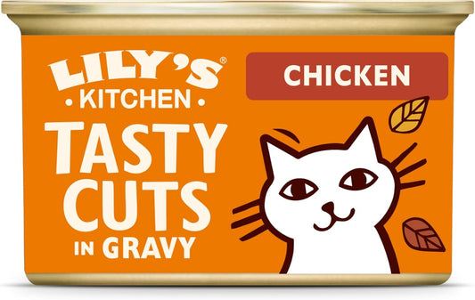 Lily’s Kitchen Made with a Natural Ingredients Tasty Cuts in Gravy with Chicken Adult Wet Cat Food 18 x 85g Tin