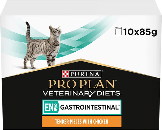 PRO PLAN VETERINARY DIETS EN Gastrointestinal Chicken Wet Cat Food 10x85g (Pack of 4)