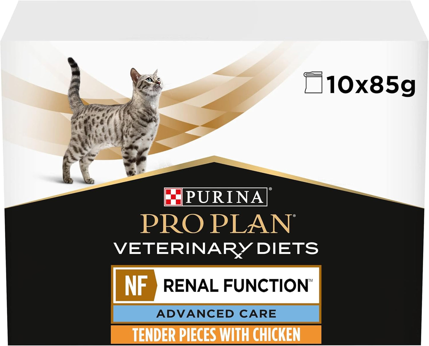 PRO PLAN VETERINARY DIETS Advanced Care NF Renal Wet Cat Food 10x85g (Pack of 4)