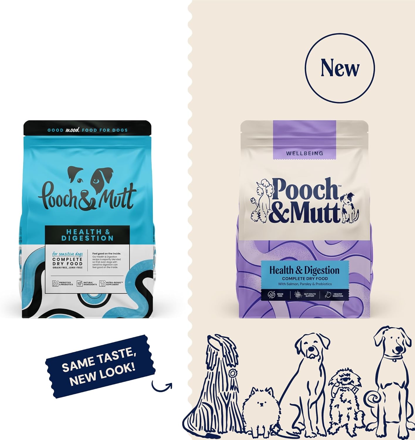 Pooch & Mutt - Health & Digestion, Complete Dry Dog Food (Grain Free), Salmon and Sweet Potato, 10kg