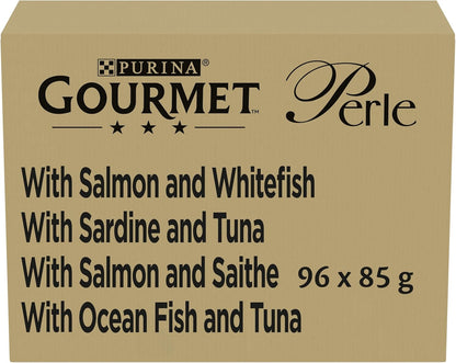 GOURMET Perle Seaside Duo Mini Fillets in Gravy Wet Cat Food 96x85g