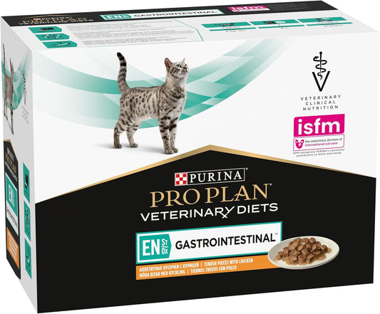 PRO PLAN VETERINARY DIETS EN Gastrointestinal Chicken Wet Cat Food 10x85g (Pack of 4)