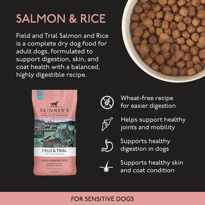 Skinners Field & Trial Salmon & Rice 15kg , Complete Dry Adult Working Dog Food, Gentle Digestion, Glossy Coat