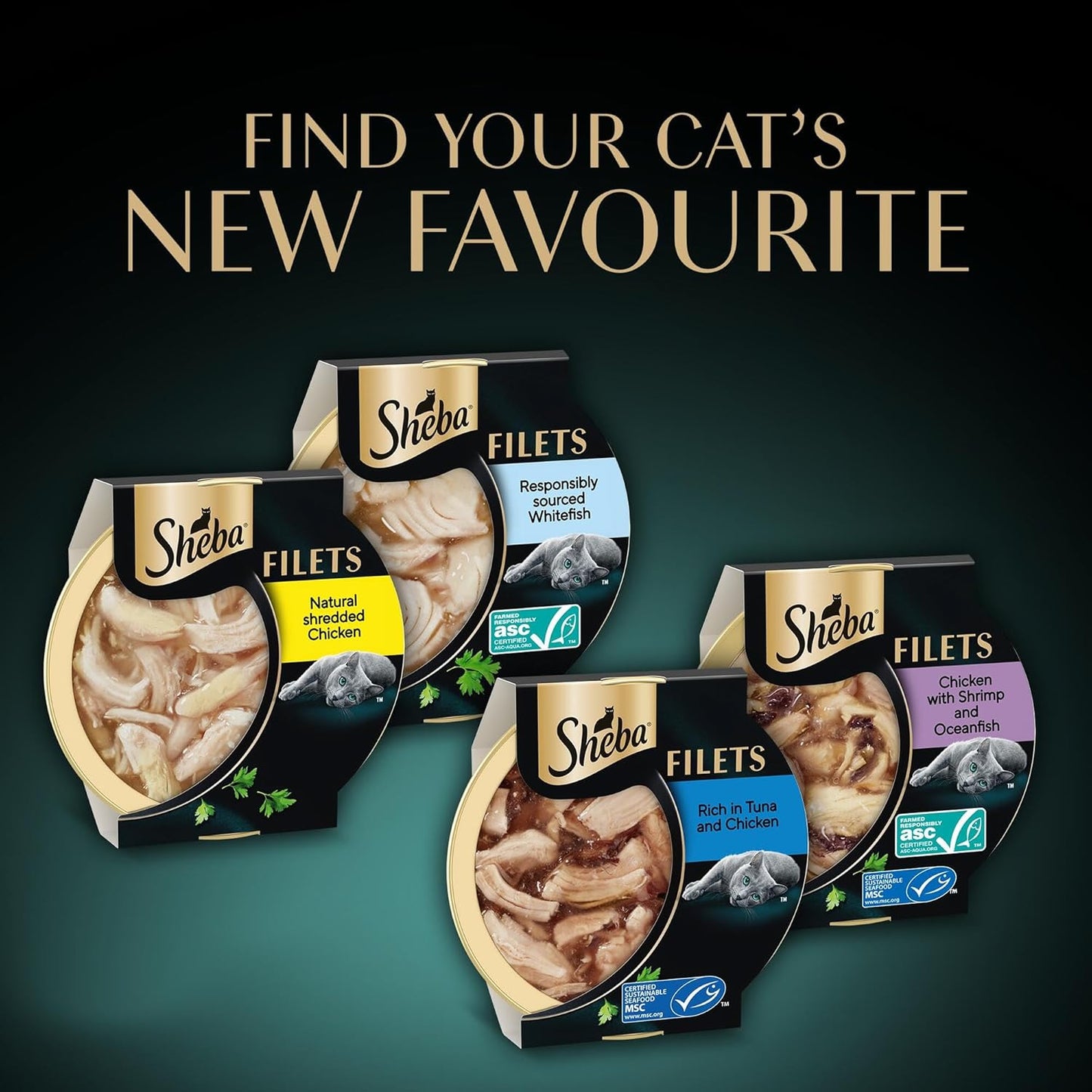 SHEBA Filets Adult Cat Food With Chicken in gravy 32x60g Tray