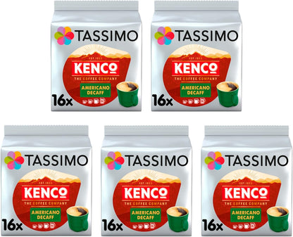 Tassimo Kenco Colombian Coffee Pods X16 (Pack of 5, Total 80 Drinks)