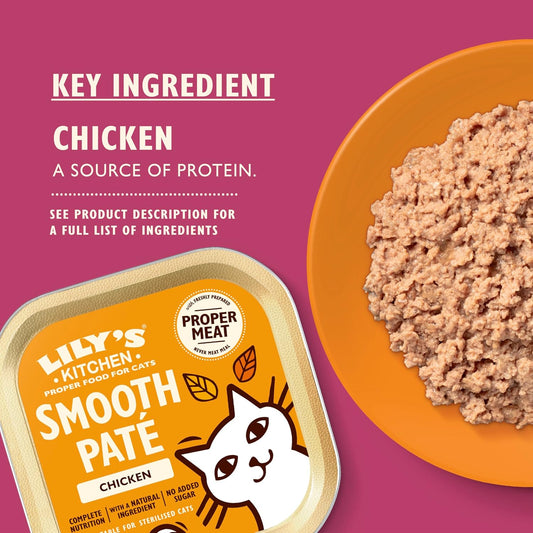 Lily’s Kitchen Smooth Paté, Complete nutrition, Cat Wet Food Multipack (32x85g) Tray for Adult Cats, Grain-Free Recipe With Natural Ingredients and With Freshly Prepared Meat & Offal