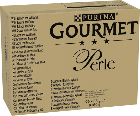 GOURMET Perle Seaside Duo Mini Fillets in Gravy Wet Cat Food 96x85g