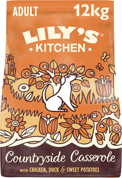 Lily's Kitchen Made with Natural Ingredients Adult Dry Dog Food Chicken, Duck and & Sweet potatoes, Grain-Free Recipe 12kg Bag