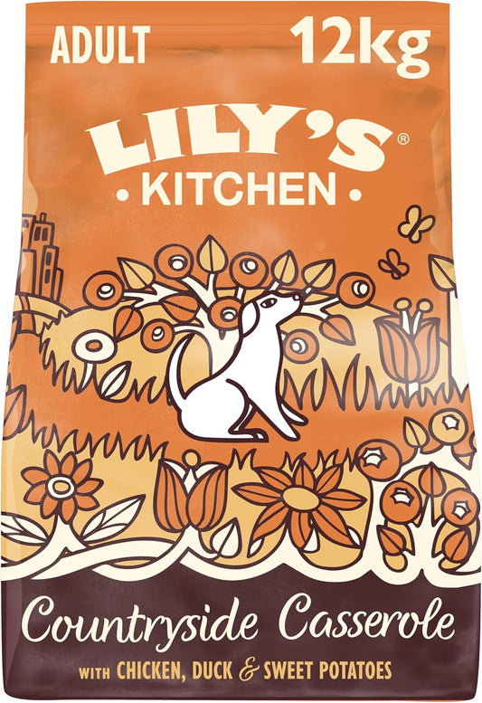 Lily's Kitchen Made with Natural Ingredients Adult Dry Dog Food Chicken, Duck and & Sweet potatoes, Grain-Free Recipe 12kg Bag
