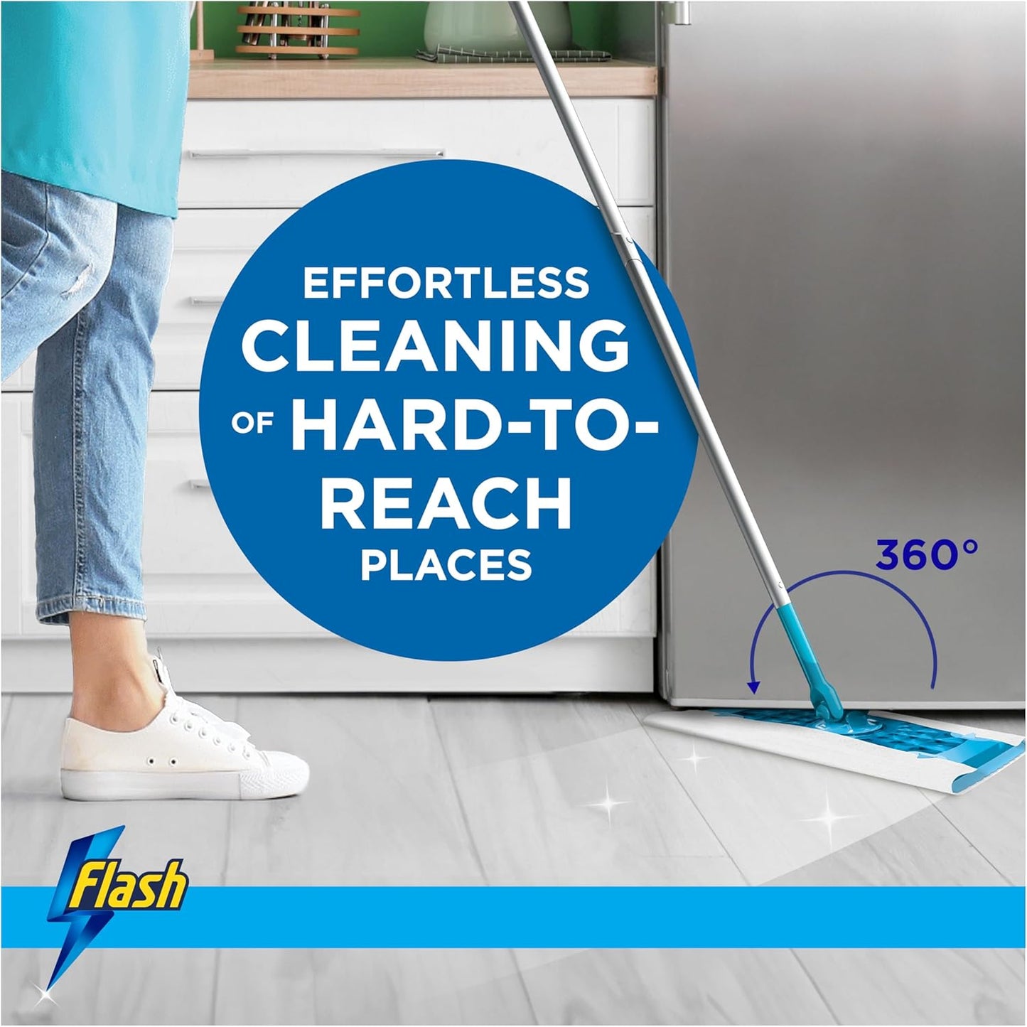 Flash Speedmop Wet Floor Cleaning Wipes, 48 Cloths (24 x 2), Antibac Lemon Multi-Surface
