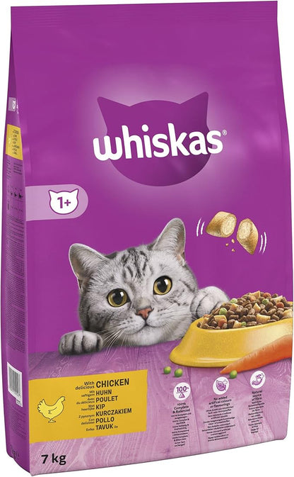 Whiskas 1+ Adult Dry Cat Food (Chicken) 7kg