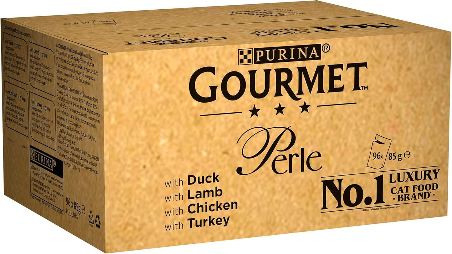 GOURMET Perle Chef's Collection Mini Fillets in Gravy Wet Cat Food 96x85g