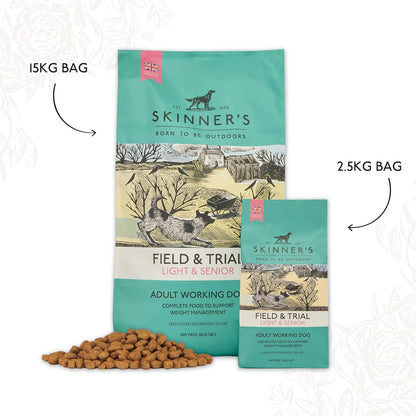 Skinner’s Field & Trial Light & Senior – Complete Dry Dog Food, Ideal for Older, Overweight or Less Active Dogs, 15kg