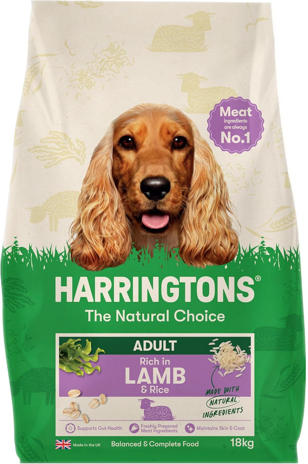 Harringtons Complete Dry Adult Dog Food Lamb & Rice 18kg - Made with All Natural Ingredients (Packaging may vary)