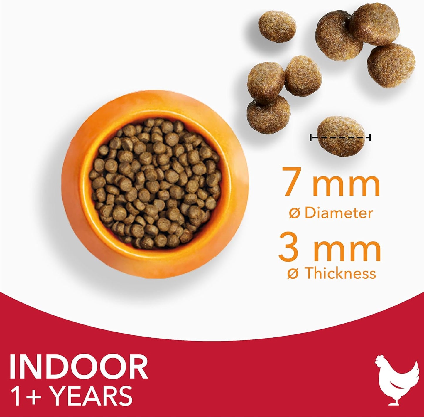 IAMS Indoor Complete Dry Cat Food Chicken 10kg - Litter Odour Control, Hairballs & Weight Management