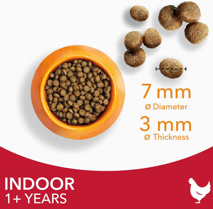 IAMS Indoor Complete Dry Cat Food Chicken 10kg - Litter Odour Control, Hairballs & Weight Management