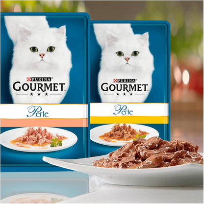 GOURMET Perle Chef's Collection Mini Fillets in Gravy Wet Cat Food 96x85g