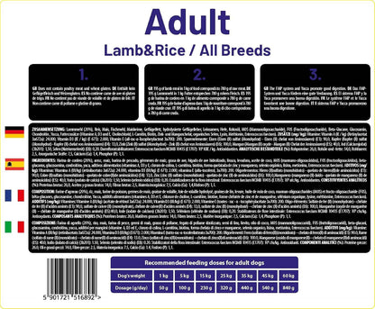 The Hunger of the Wolf Dry Dog Food - For All Breeds, Delicate Formula with Lamb and Rice, Adult - 14 kg (Pack of 1)