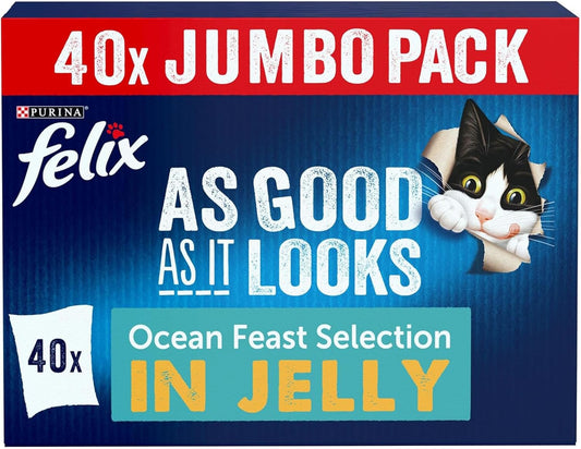 FELIX As Good As it Looks Ocean Feasts Wet Cat Food 40x85g