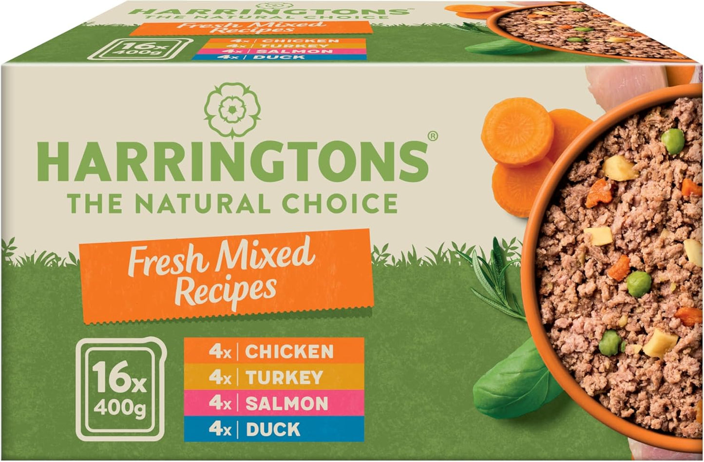 Harringtons Complete Wet Tray Grain Free Hypoallergenic Adult Dog Food Mixed Bumper Pack 16x400g
