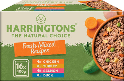 Harringtons Complete Wet Tray Grain Free Hypoallergenic Adult Dog Food Mixed Bumper Pack 16x400g