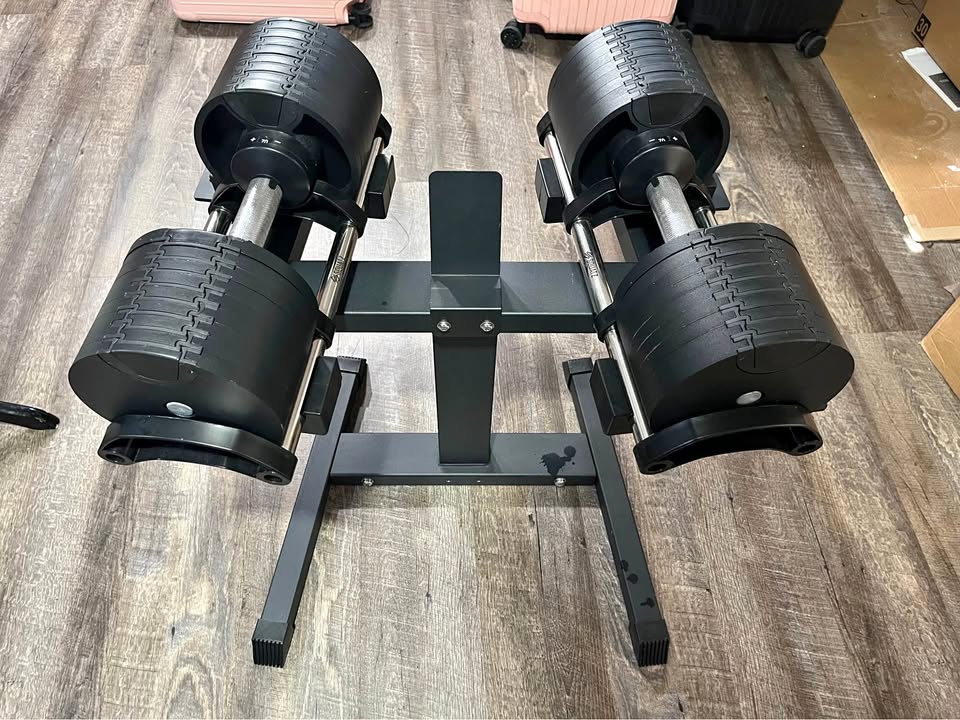 Adjustable Dumbbell Set (5-80 lbs) with Heavy-Duty Storage Stand – Ultra-Fast Weight Adjustment System for Home Gym Strength Training