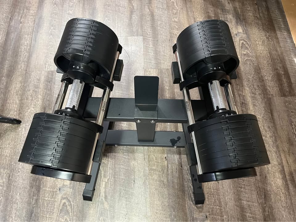 Adjustable Dumbbell Set (5-80 lbs) with Heavy-Duty Storage Stand – Ultra-Fast Weight Adjustment System for Home Gym Strength Training