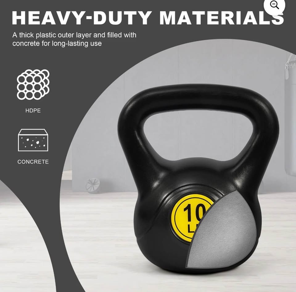 Kettlebell Set – 10lb, 15lb, and 20lb Color-Coded Weights for Strength Training, Cardio, and Home Gym Fitness
