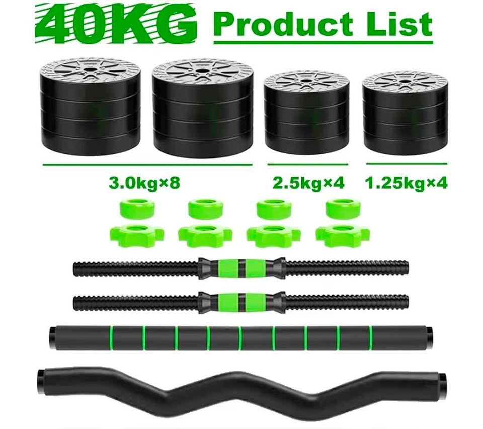 Multi-Functional Adjustable Dumbbell and Barbell Set – 3-in-1 Home Gym Strength Training Kit with Straight Bar