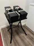 PowerBlock Style Adjustable Dumbbell Set with Compact Folding Stand