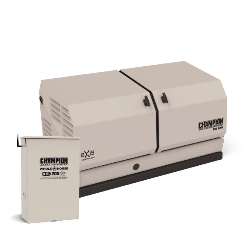 champion 22 kw axis home standby generator with 200 amp whole house switch (us & ca)