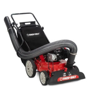 troy bilt 24 in. leaf vacuum head 1.5 in. chipping capacity gas powered chipper shredder vacuum with high rear wheels