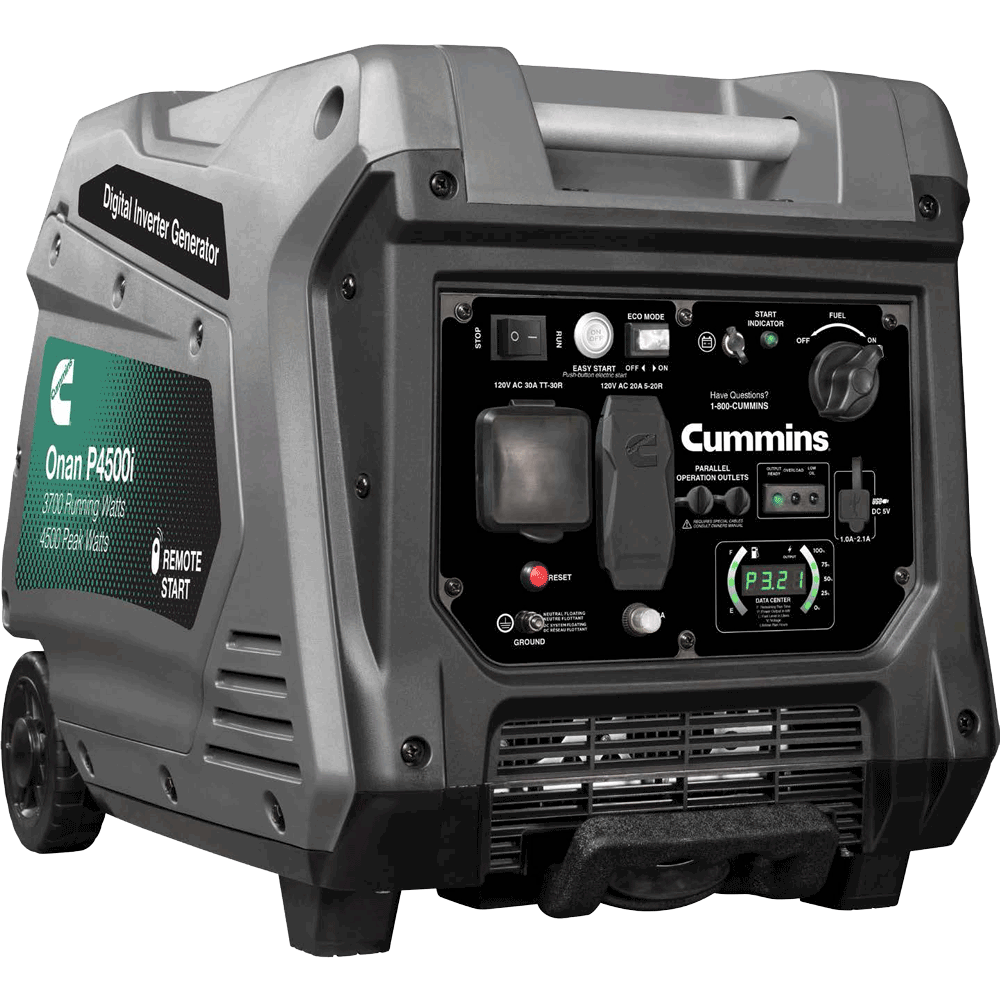 cummins p4500i 3700w/4500w onan a058u955 remote start portable gas inverter generator new