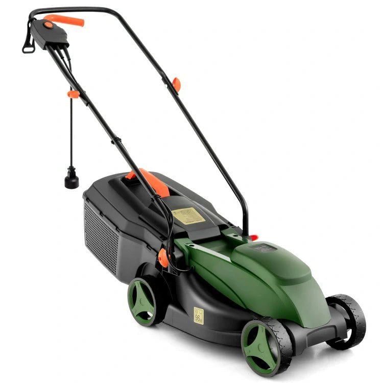 powerful 12 amp electric lawn mower, 13.5 inch adjustable cutting width powerful 12 amp electric lawn mower, 13.5 inch adjustable cutting width