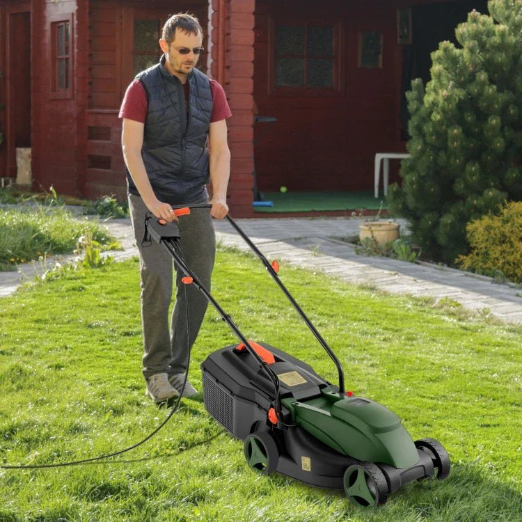 powerful 12 amp electric lawn mower, 13.5 inch adjustable cutting width powerful 12 amp electric lawn mower, 13.5 inch adjustable cutting width