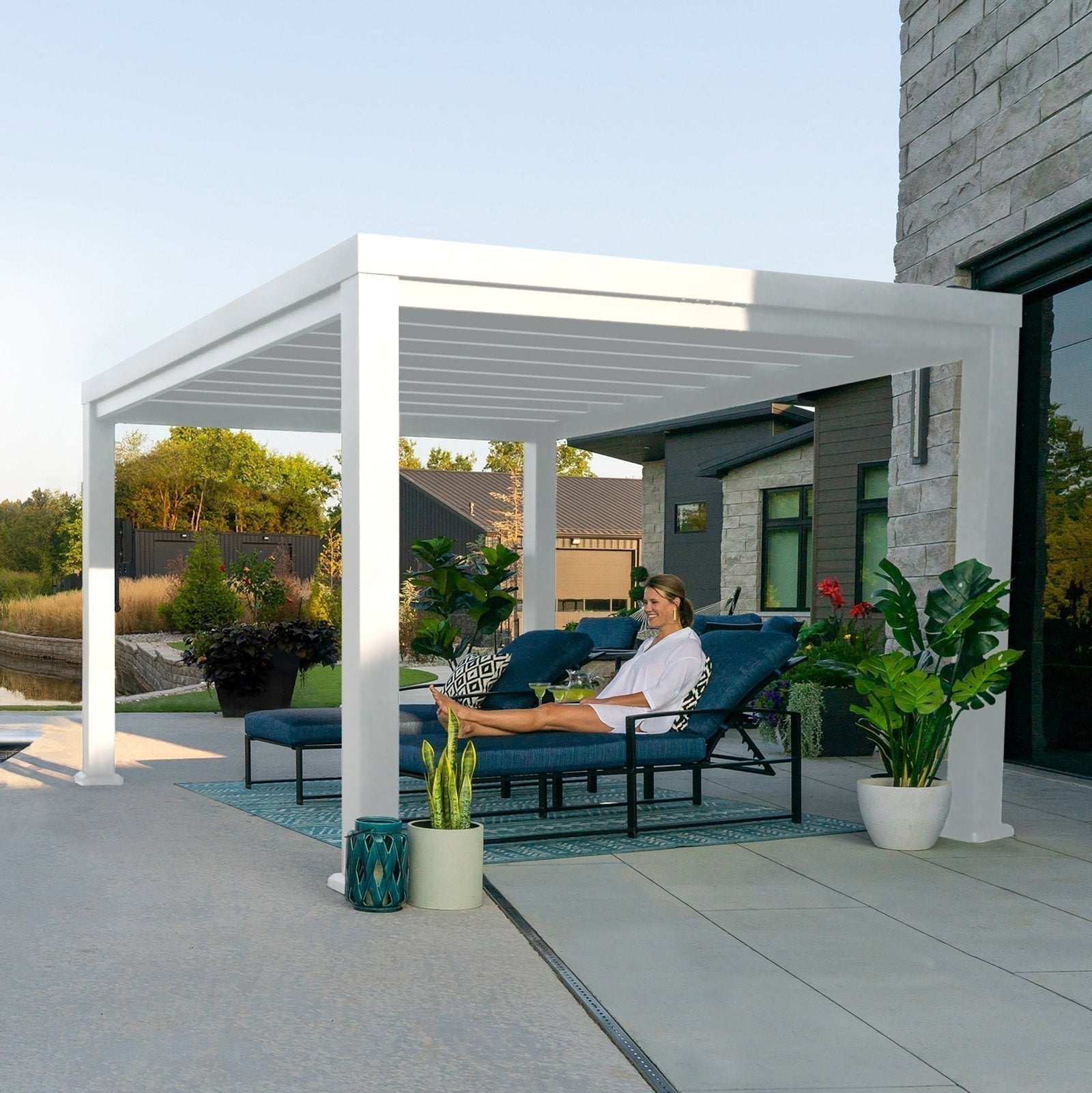 14×12 windham modern steel pergola with sail shade soft canopy 14×12 windham modern steel pergola with sail shade soft canopy